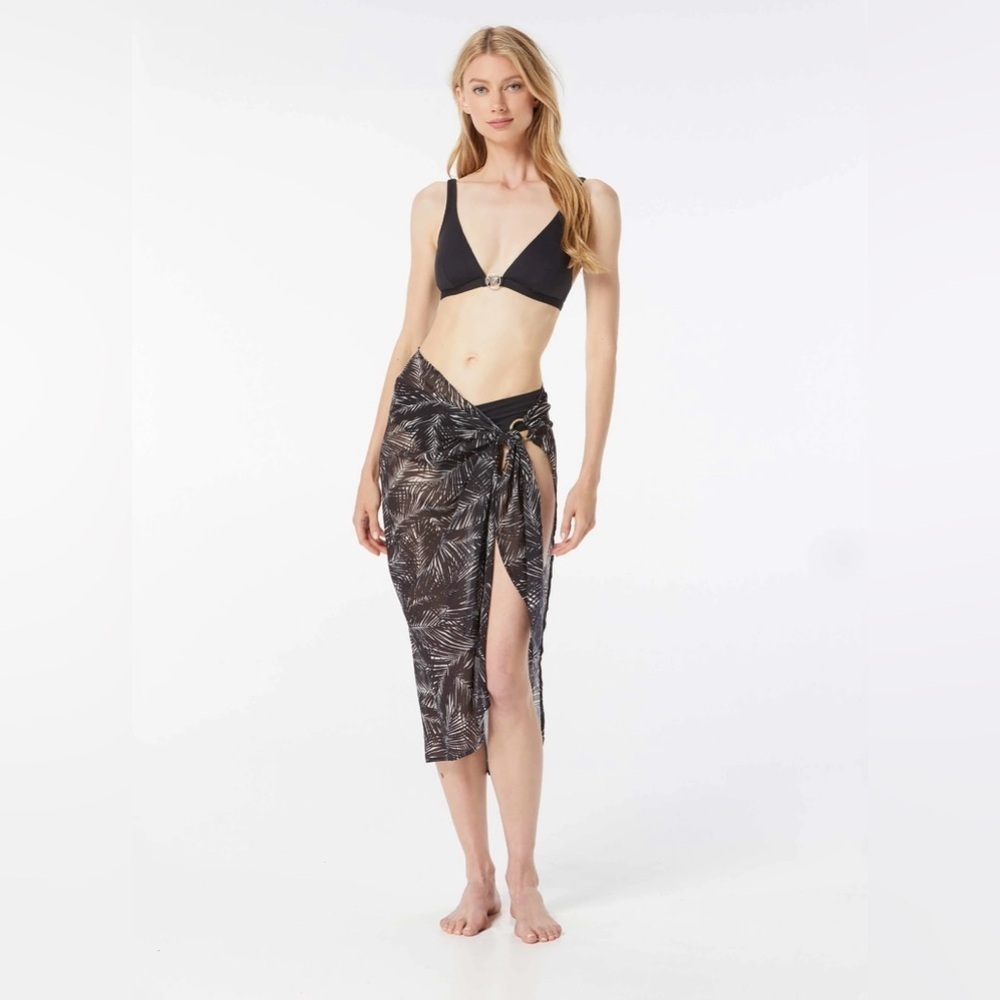 MICHAEL Michael Kors Logo Ring Pareo Cover Up - Sonoran Palm